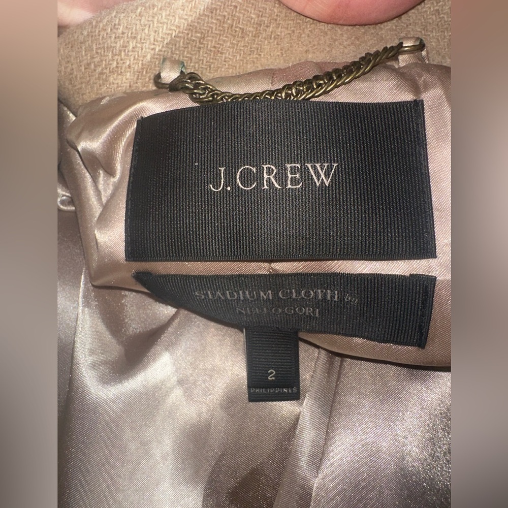 J.Crew Stadium-Cloth Cocoon Coat in Camel Beige Size 2 - Italian Nello Gori Wool - Picture 9 of 11